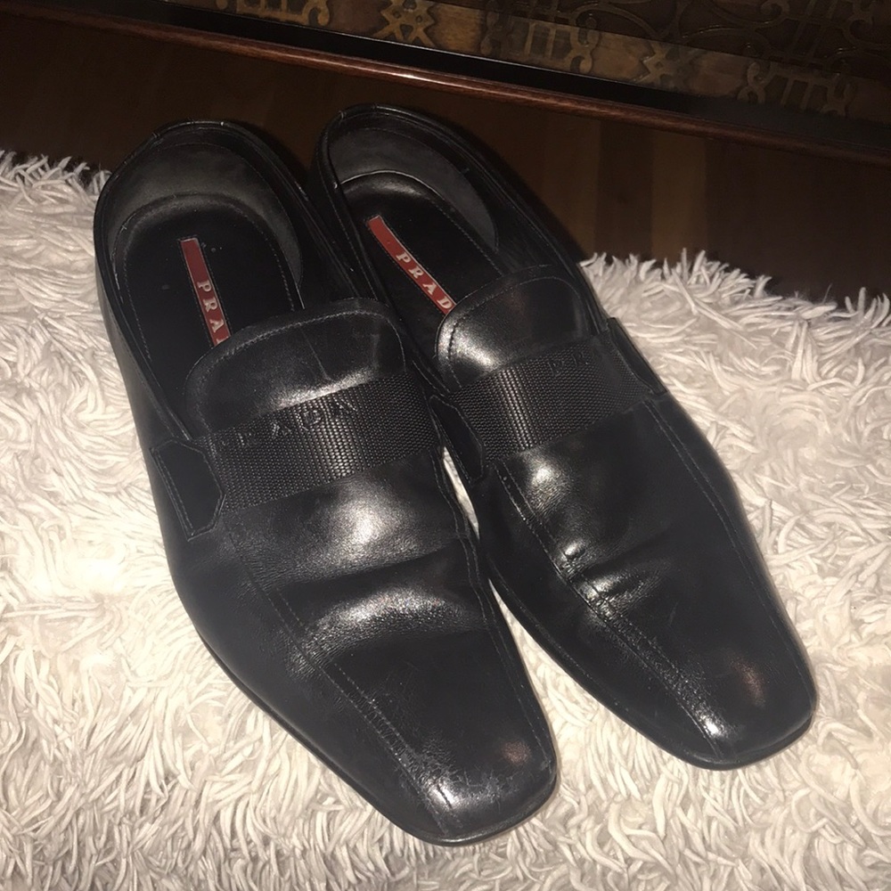 Prada Black Mens Driving Loafer Flats